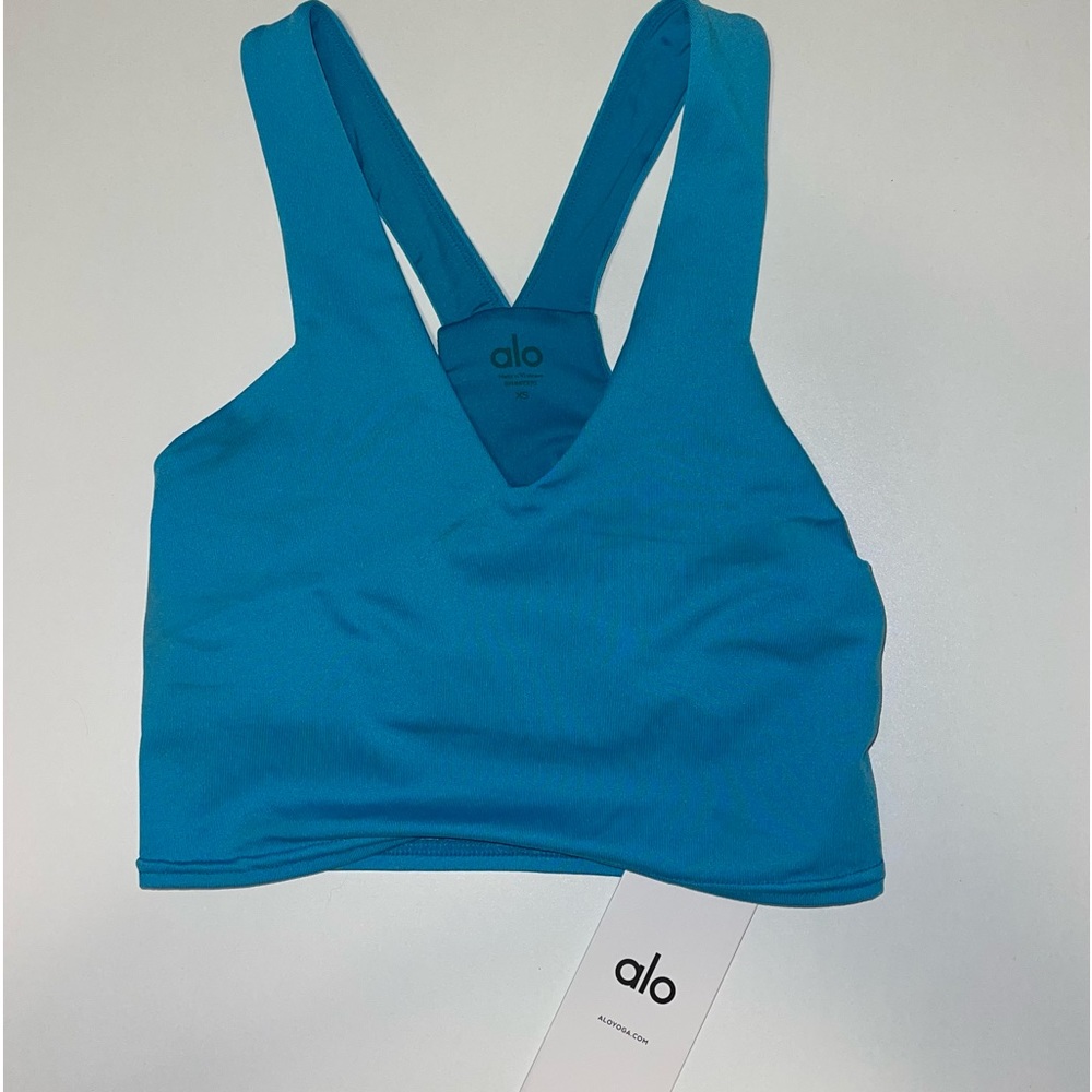 ALO Yoga: Real Bra Tank in Blue Splash